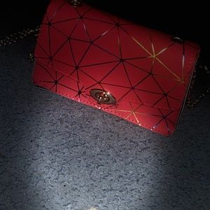 Red crossbody purse